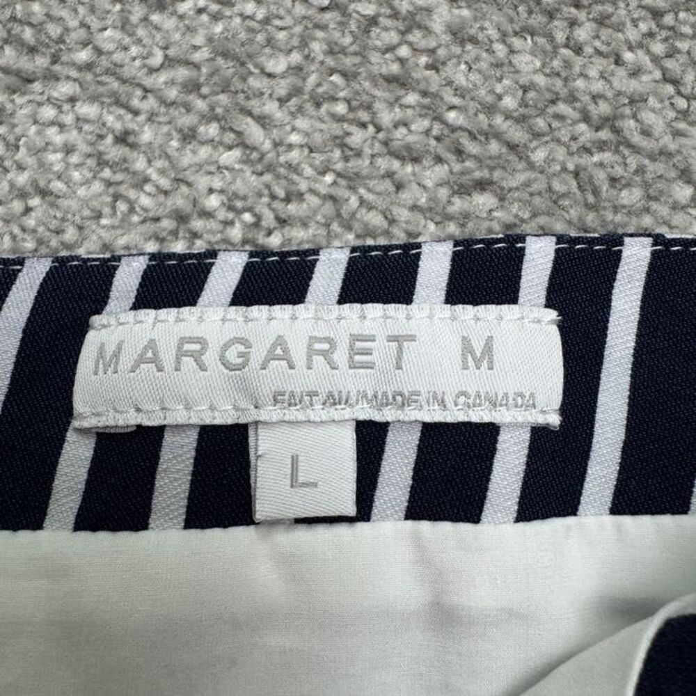 Margaret M Knee Length Pencil Skirt Womens Large Navy White Striped Work Casual - Picture 4 of 15